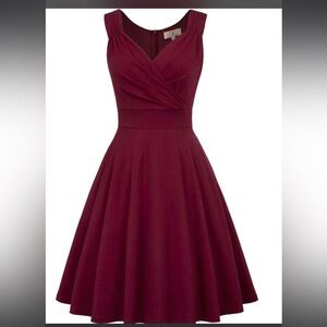 NWT Grace Karin Burgundy Sleeveless Dress